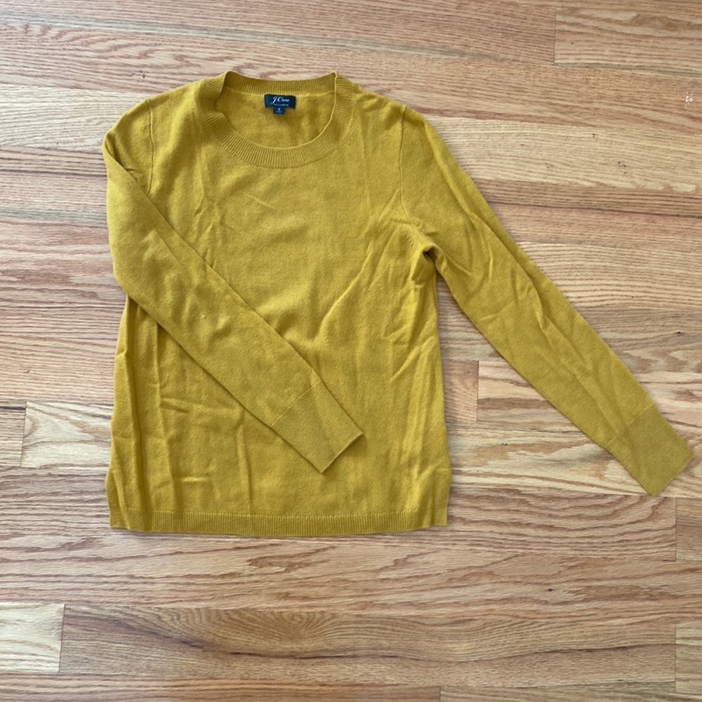 J Crew Gold Cashmere Sweater